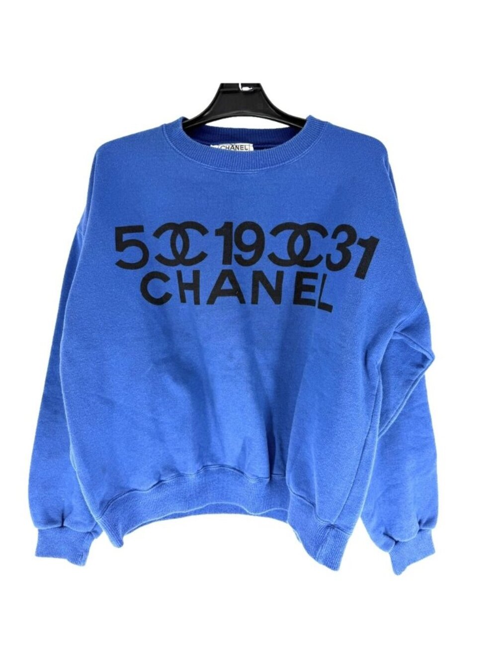 Chanel Sweatshirt CC Logo Vintage Blue Cotton Spring Autumn